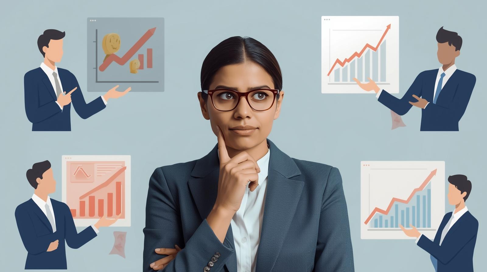 Business owner identifying red flags while reviewing digital marketing agencies that overpromise quick results, highlighting caution and transparency.