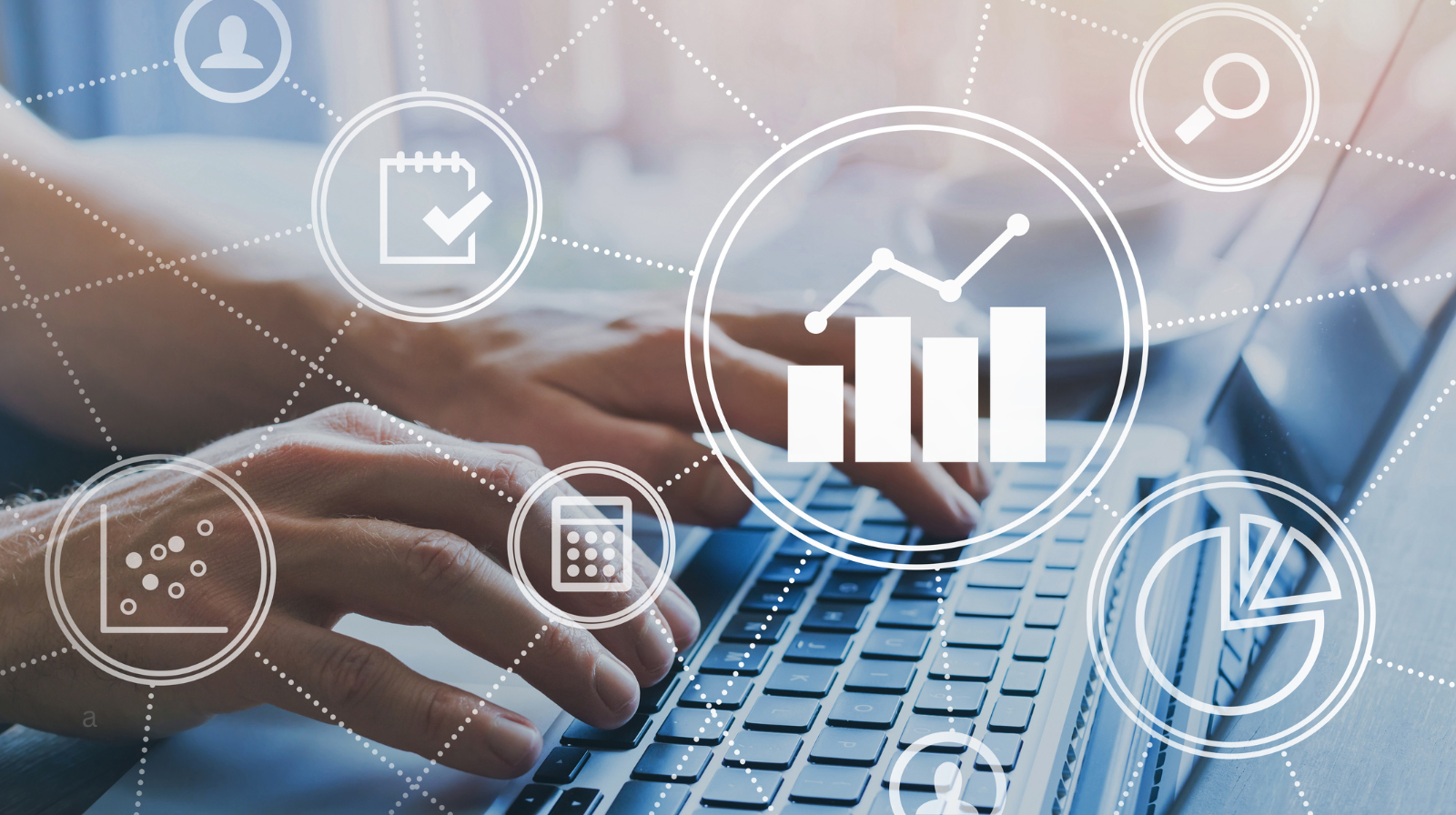 Business analytics concept with digital data diagrams and charts