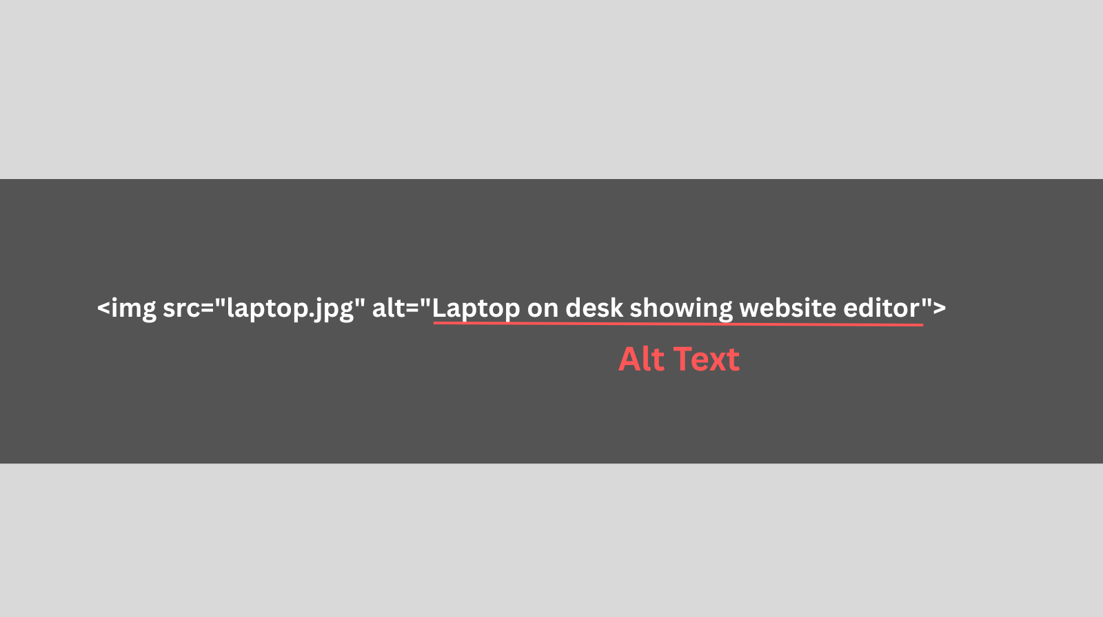 Illustration showing an example of image alt text for a blog post