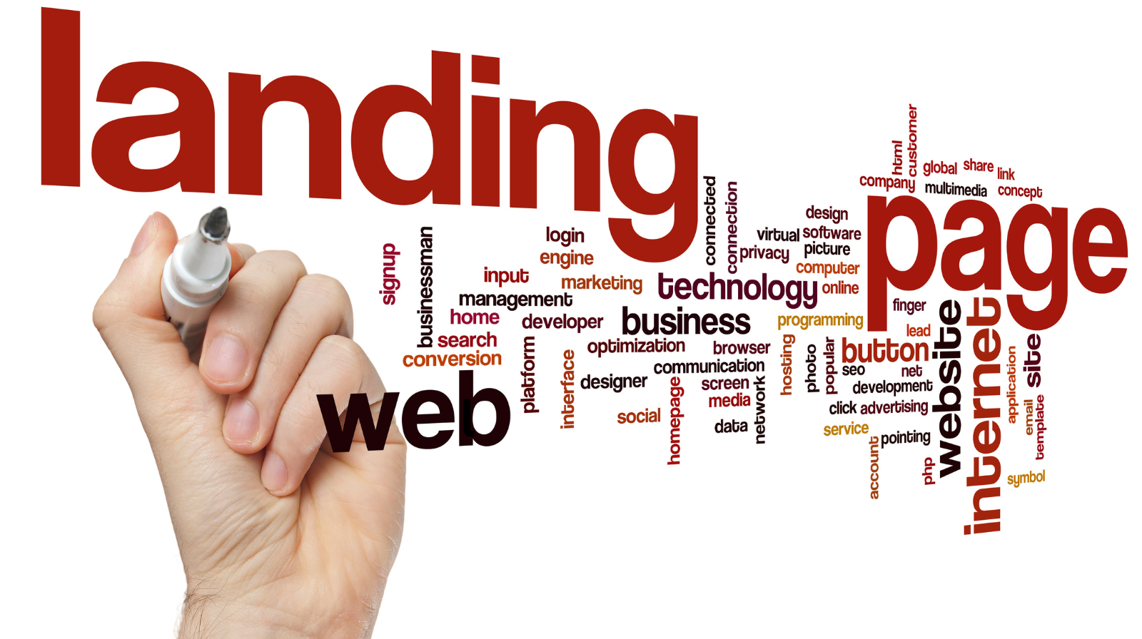 Landing page word cloud concept